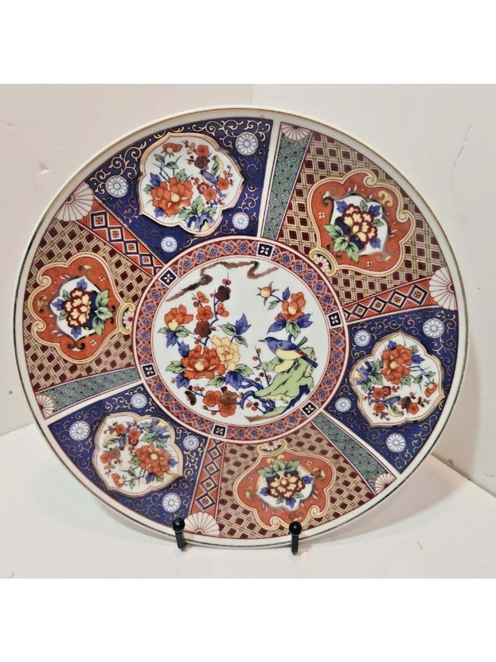 Vintage Heygill Imari Porcelain Japanese Dinner Plate 10" Colorful Birds Florals